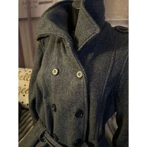 Torrid herringbone grey fleece peacoat belted Jacket/coat 1 1xl